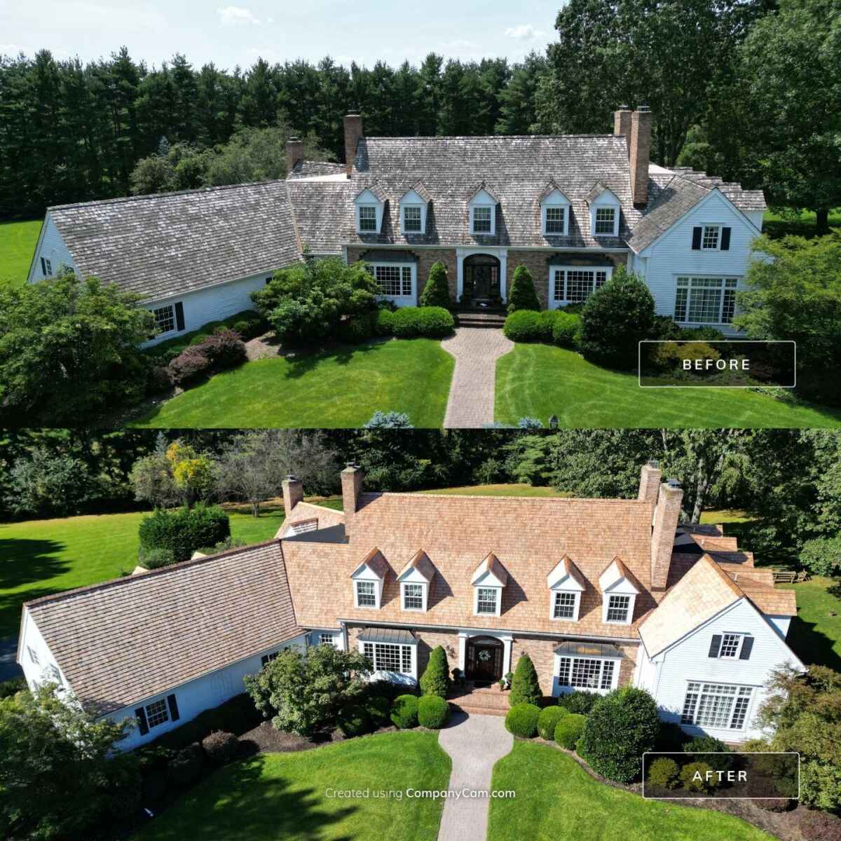cedar shake roof before and after