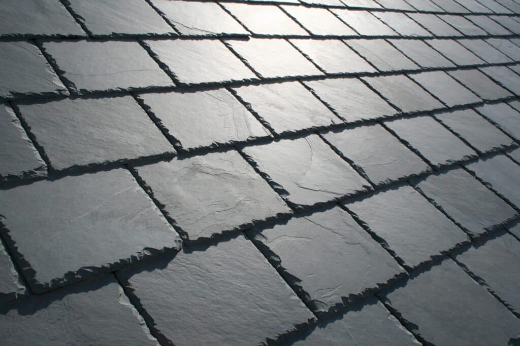 Slate roofing closeup