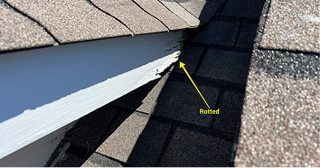 Rake trim end grain exposure and face splitting at roofline termination — Chatham NJ